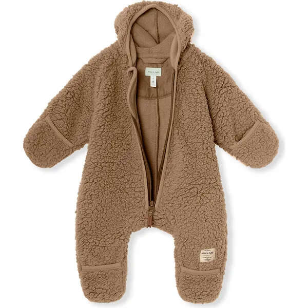 Mini A Ture Adel Teddy Romper, Pine Bark