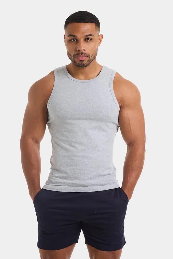 Muscle Fit Vest in Grey Marl