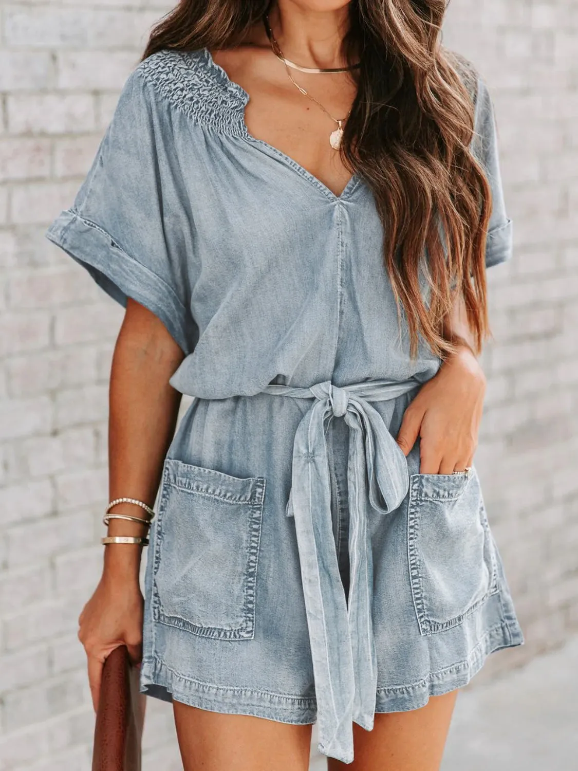 Nelly Denim Romper