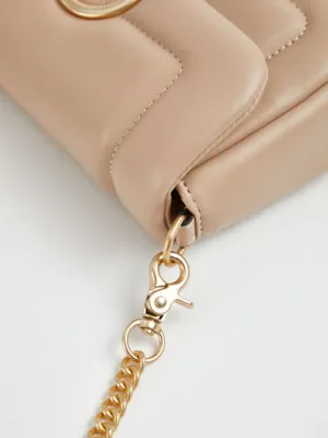 Neutral Pink Chain Strap Padded Cross Body Bag | Women | George at ASDA