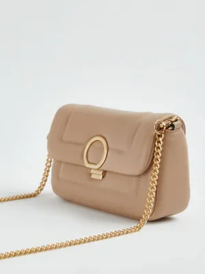 Neutral Pink Chain Strap Padded Cross Body Bag | Women | George at ASDA