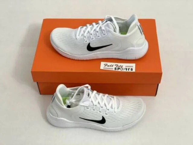 Nike Free Rn Flyknit 2018 White Black 942836 Mens Runnin...