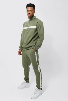 Original Man Tape Detail Funnel Neck Tracksuit