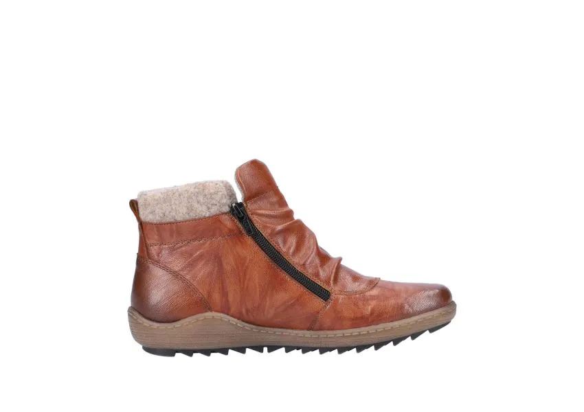 Ottawa Brown Ruched Zipper Boot