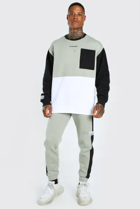 Oversized Official Colour Block T-shirt Tracksuit