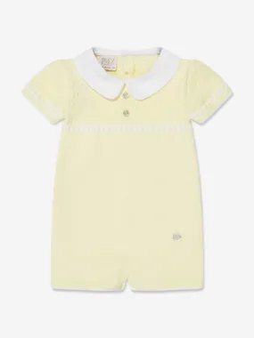 Paz Rodriguez Baby Girls Knitted Romper in Yellow