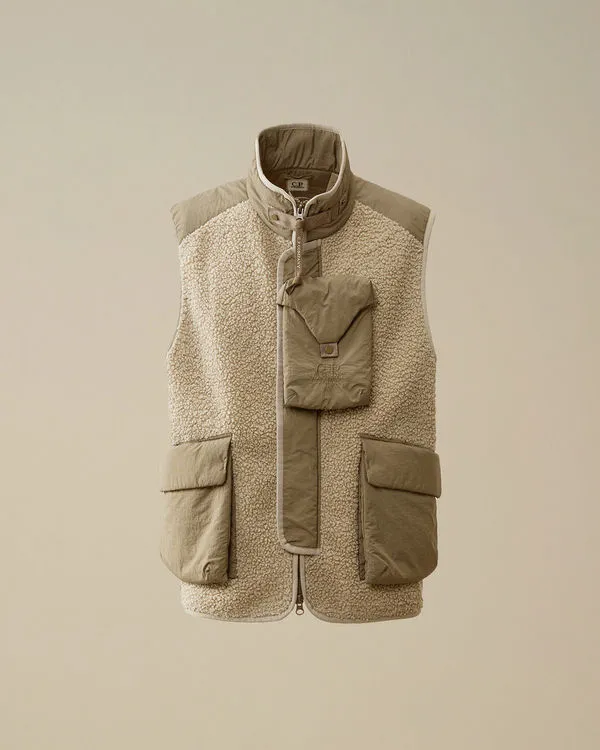 Polar Shell Mixed Vest - Vintage Khaki