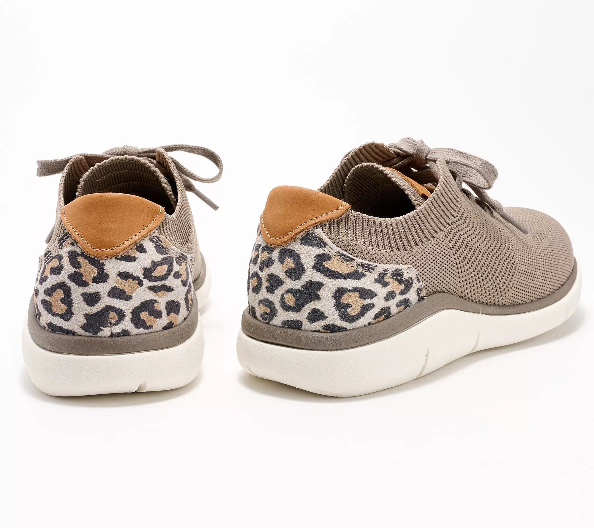 Propet Knit Cheetah Lace-Up Sneakers - Sachi