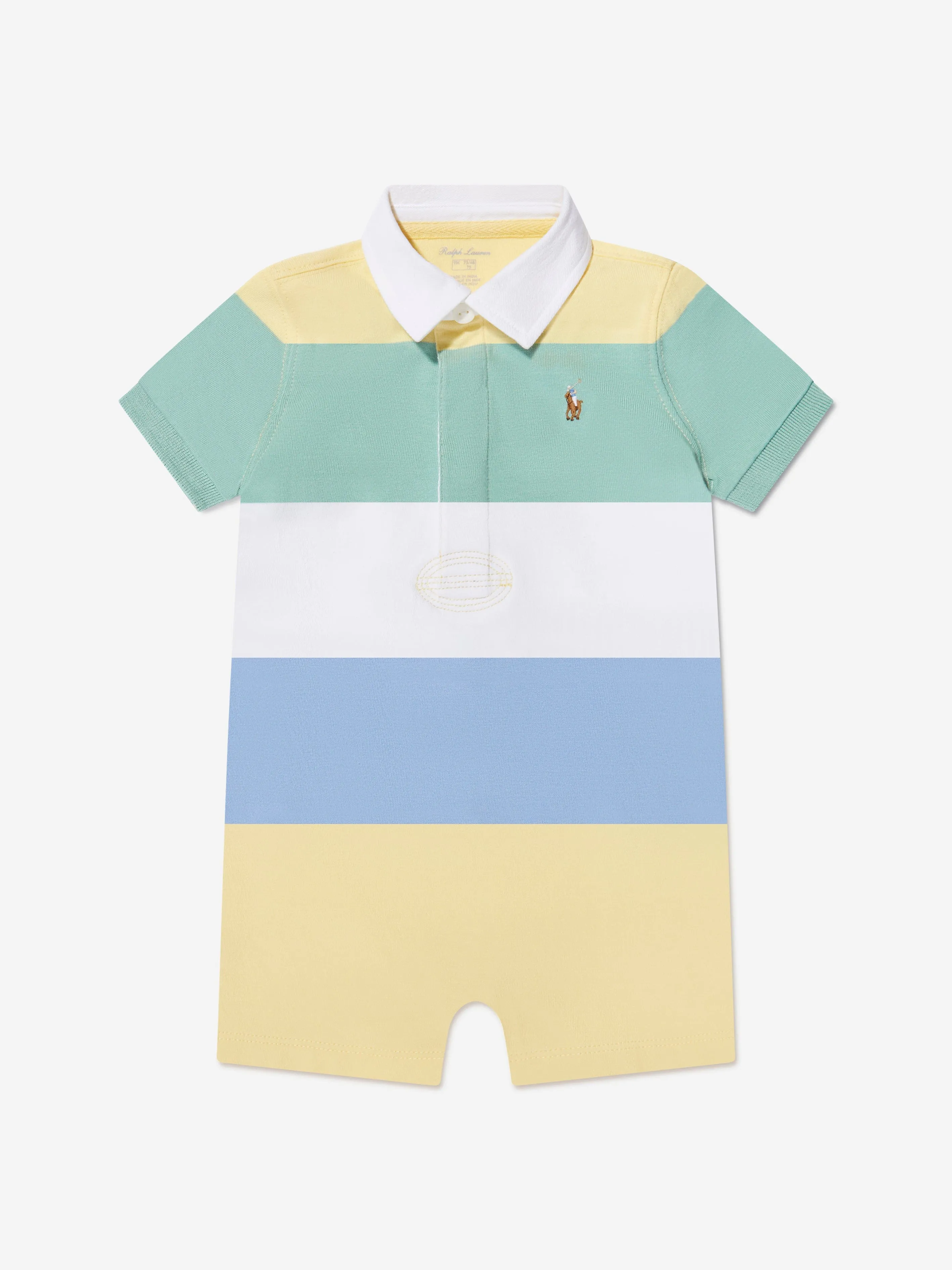 Ralph Lauren Baby Boys Striped Rugby Romper in Multicolour