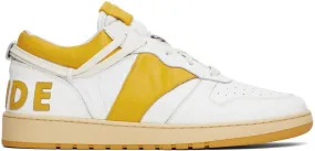 Rhude White & Yellow Rhecess Low Sneakers