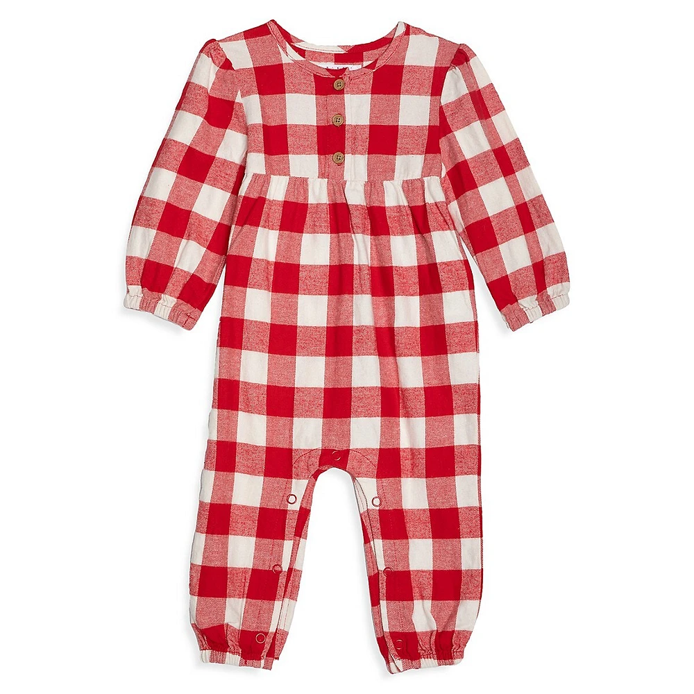 RISE LITTLE EARTHLING Baby Girl's Party Flannel Romper