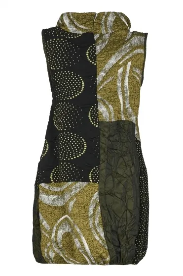 Sleeveless Contrast Mix Textured Alessi Tunic - Carciofi -SP-4702