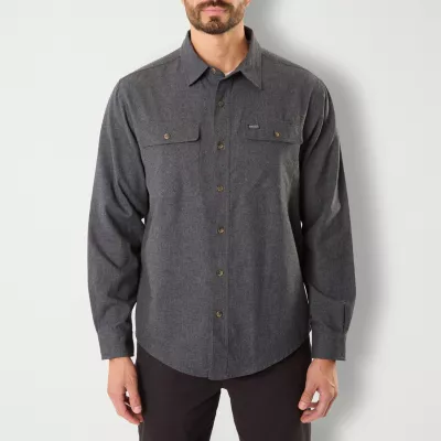 Smiths Workwear Solid Heather Mens Regular Fit Long Sleeve Flannel Shirt