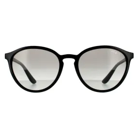 Sunglasses | Round Black Grey Gradient Sunglasses | Vogue