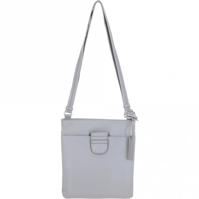 Tab Small Zip Top Leather Cross Body Bag Nude