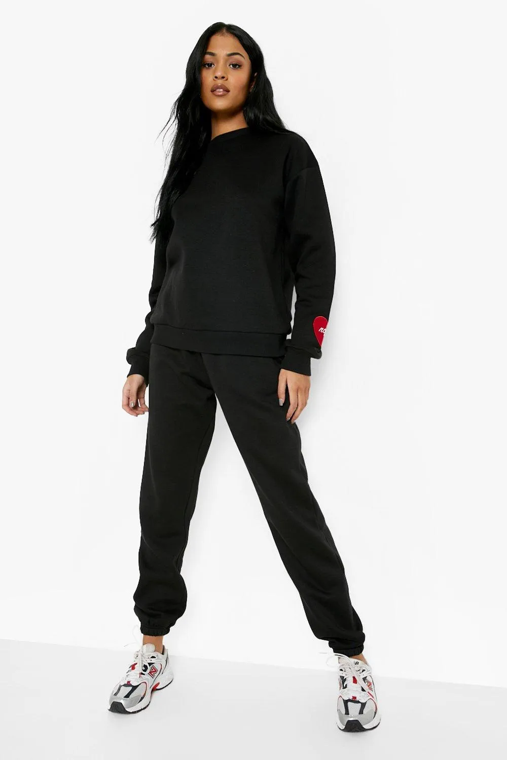 Tall Heart Embroidered Sweatshirt Tracksuit