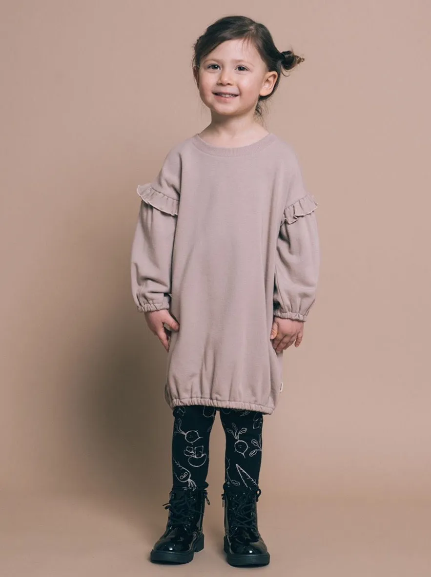 The Bamboo Fleece Tunic Dress - Mushroom - BABY