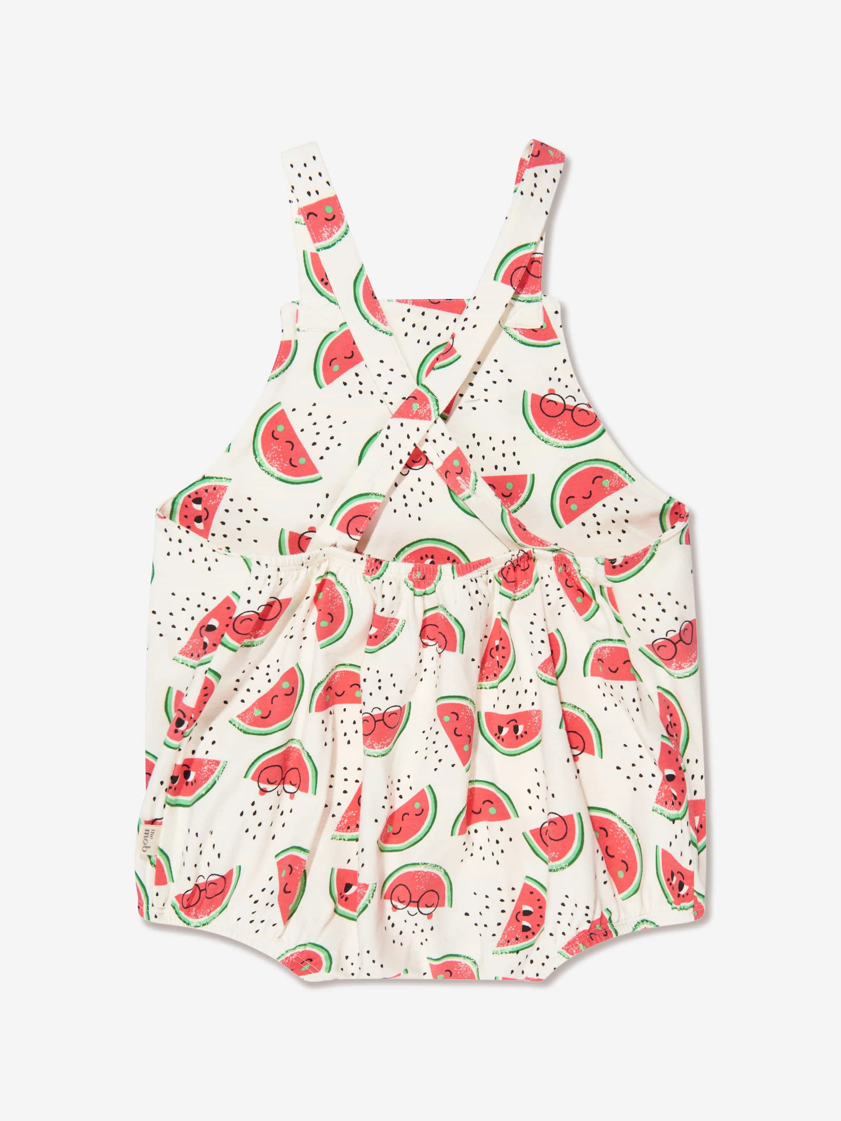 The Bonnie Mob Baby Girls Organic Cotton Watermelon Bubble Romper in I