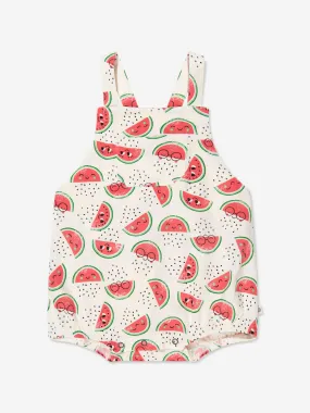 The Bonnie Mob Baby Girls Organic Cotton Watermelon Bubble Romper in I