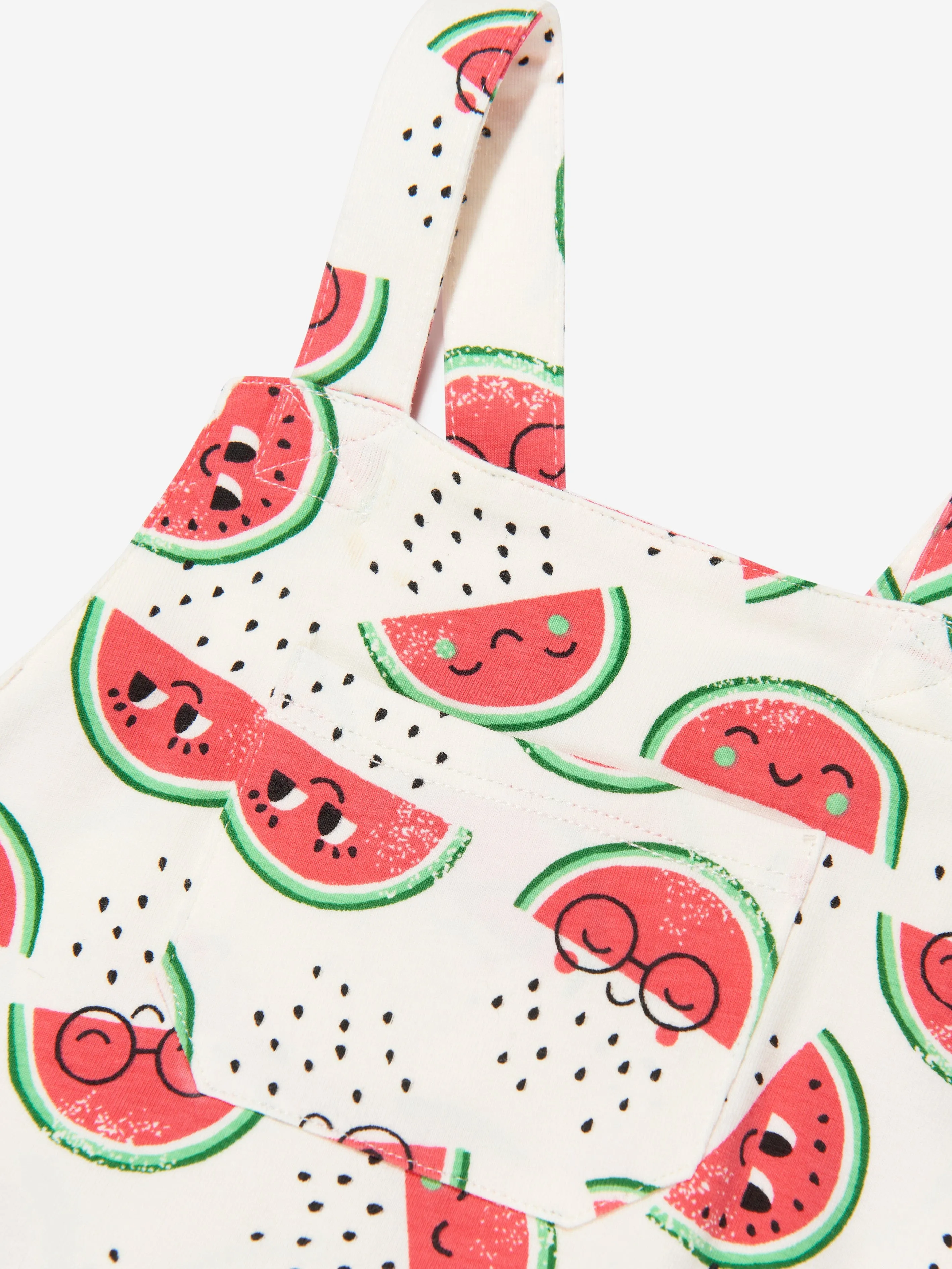 The Bonnie Mob Baby Girls Organic Cotton Watermelon Bubble Romper in I