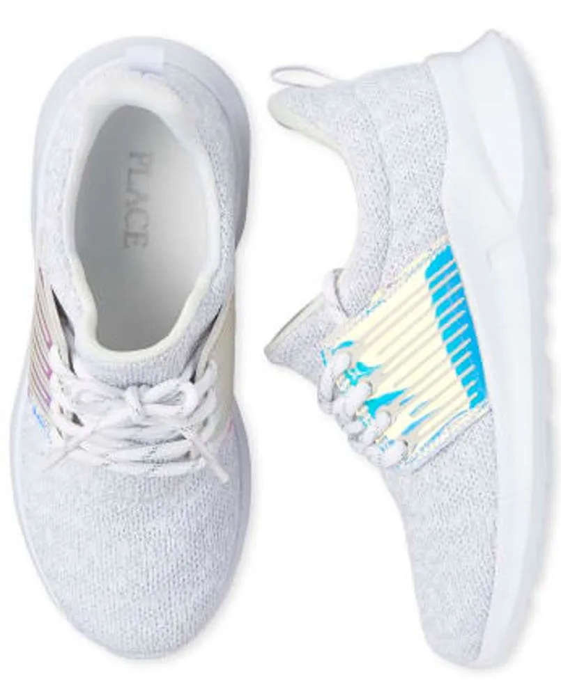 The Children's Place Girls Holographic Running Sneakers