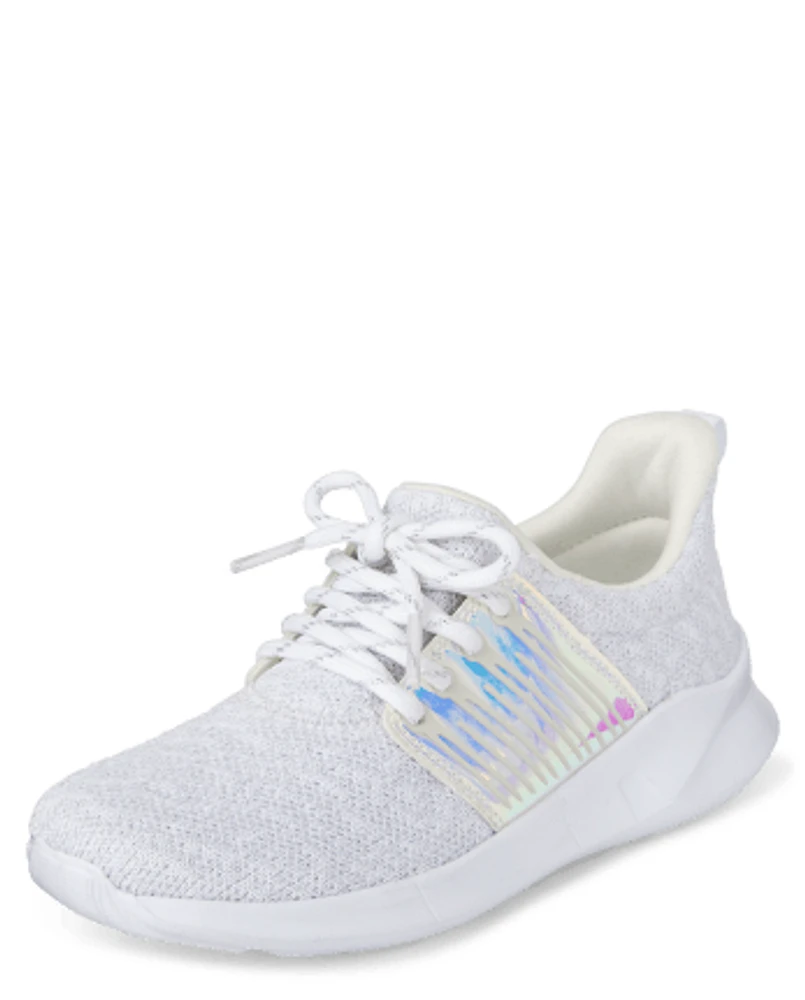 The Children's Place Girls Holographic Running Sneakers