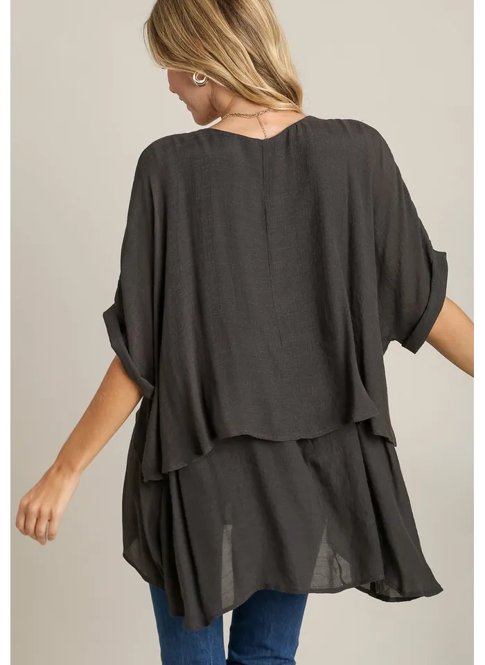 Tiffany Layered Tunic - Charcoal