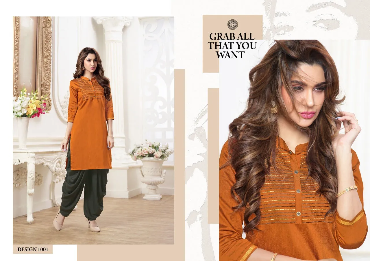 TUNIC HOUSE BRINGS KANIKA BEAUTIFUL SILK PATIYALA KURTI COLLECTION