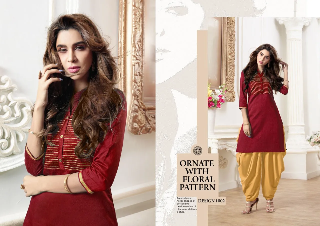 TUNIC HOUSE BRINGS KANIKA BEAUTIFUL SILK PATIYALA KURTI COLLECTION