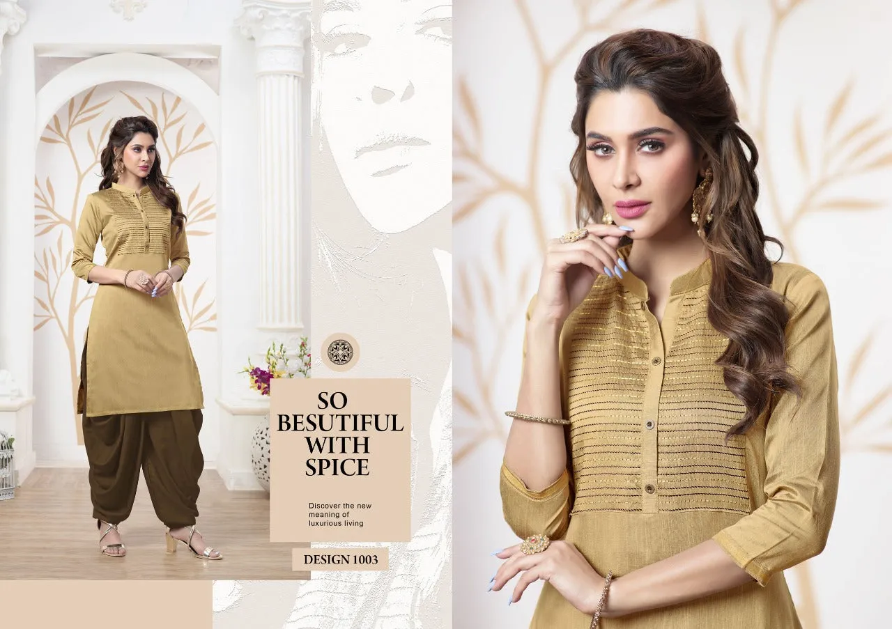 TUNIC HOUSE BRINGS KANIKA BEAUTIFUL SILK PATIYALA KURTI COLLECTION