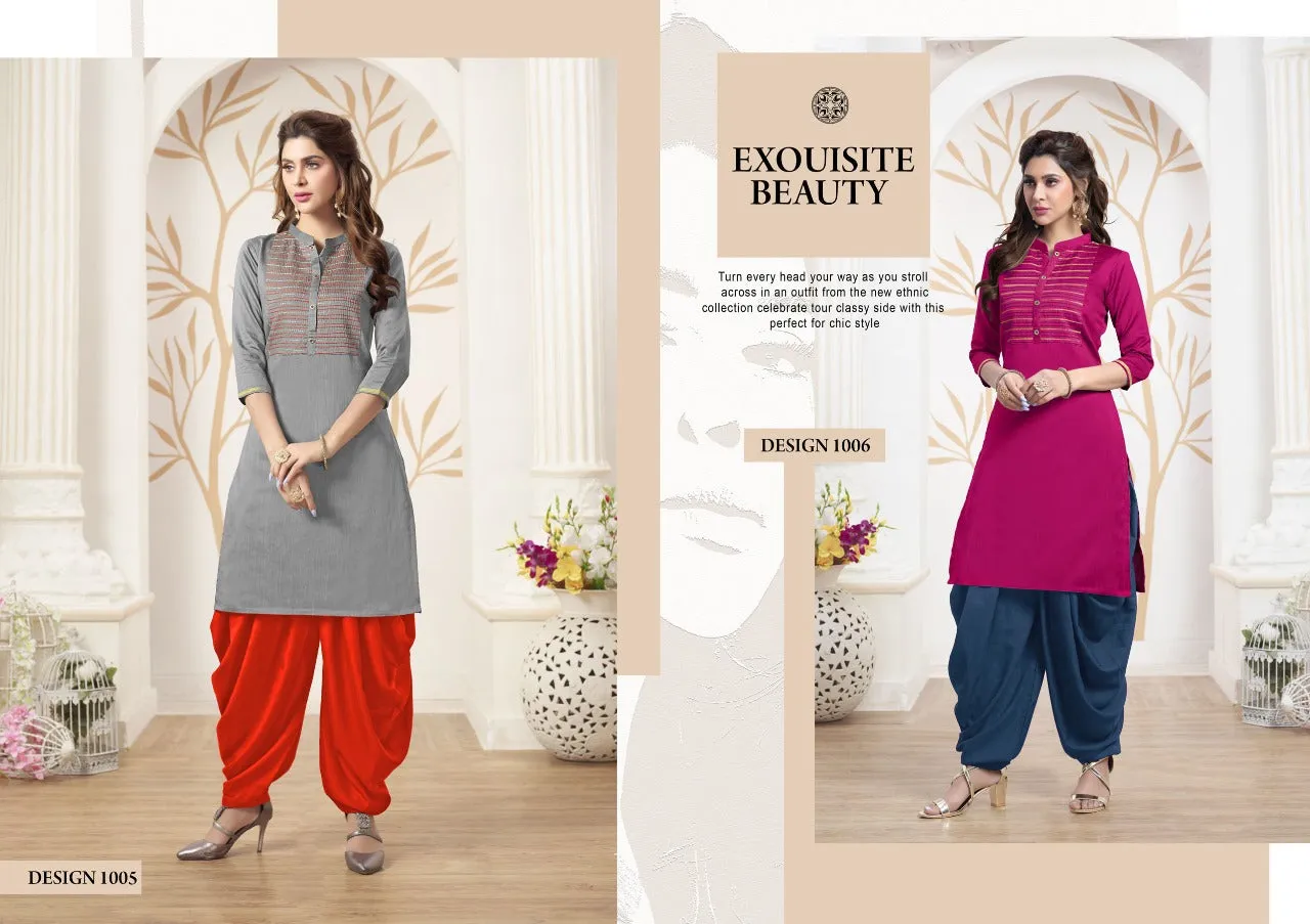 TUNIC HOUSE BRINGS KANIKA BEAUTIFUL SILK PATIYALA KURTI COLLECTION