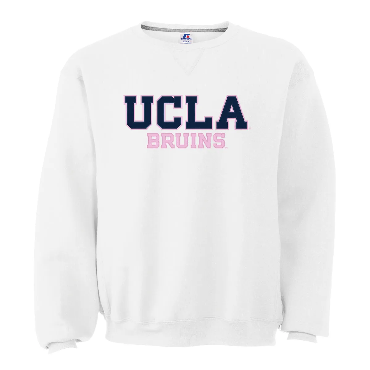 UCLA Neon Pink Fleece White Crew