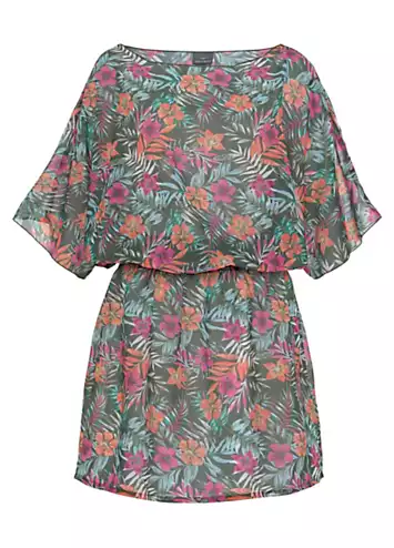 Venice Beach Floral Chiffon Beach Tunic Dress | Grattan