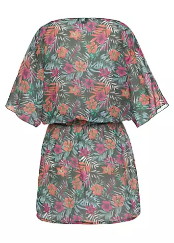 Venice Beach Floral Chiffon Beach Tunic Dress | Grattan