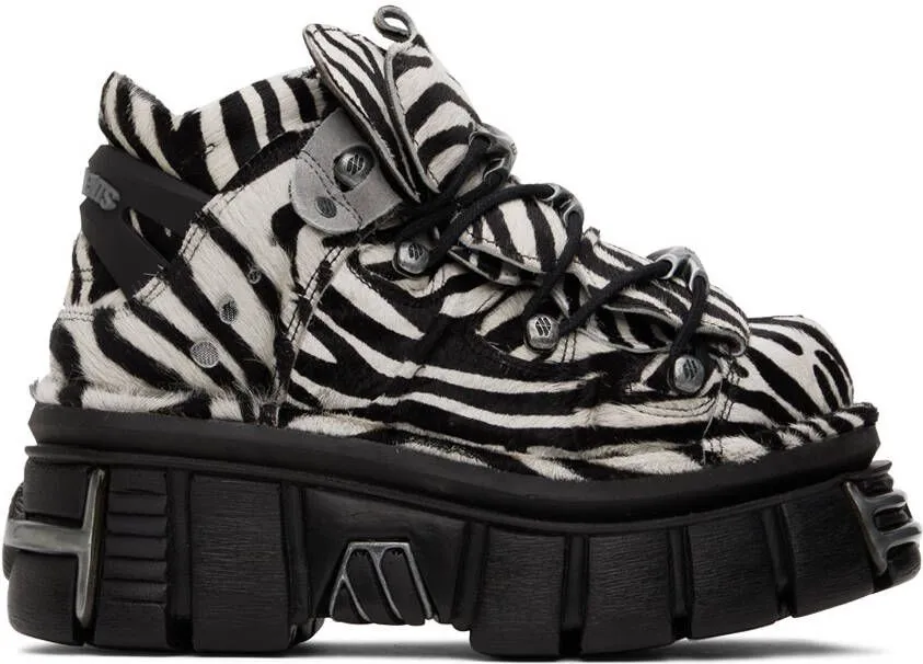 VETEMENTS Black & White Newrock Edition Platform Sneakers