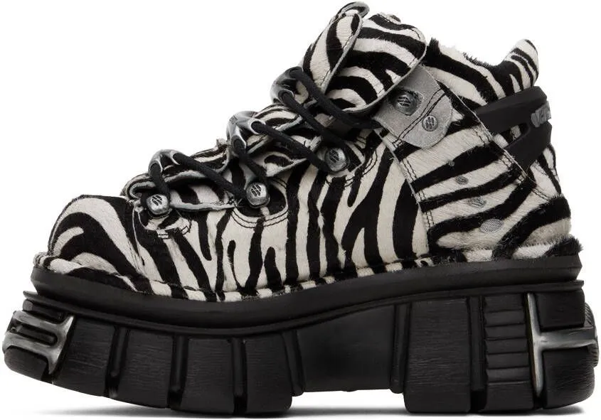 VETEMENTS Black & White Newrock Edition Platform Sneakers