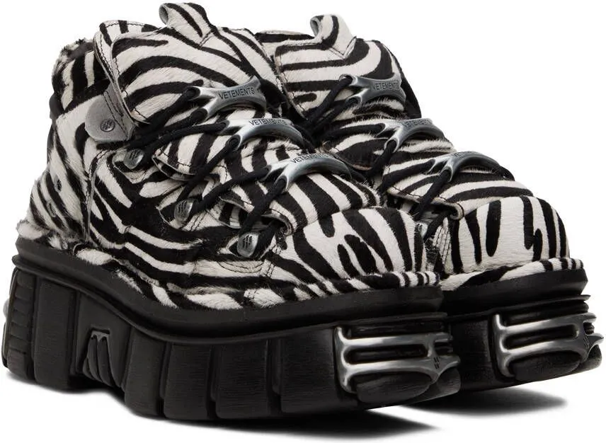 VETEMENTS Black & White Newrock Edition Platform Sneakers