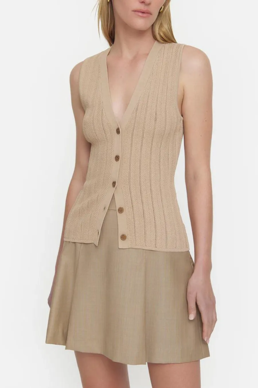 Viktoria & Woods Plaza Vest Tan