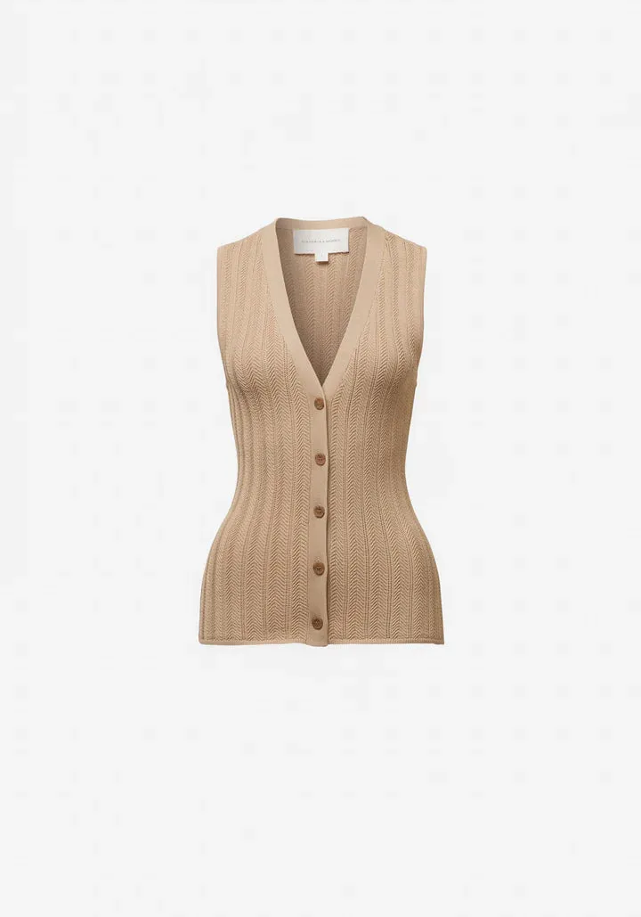 Viktoria & Woods Plaza Vest Tan