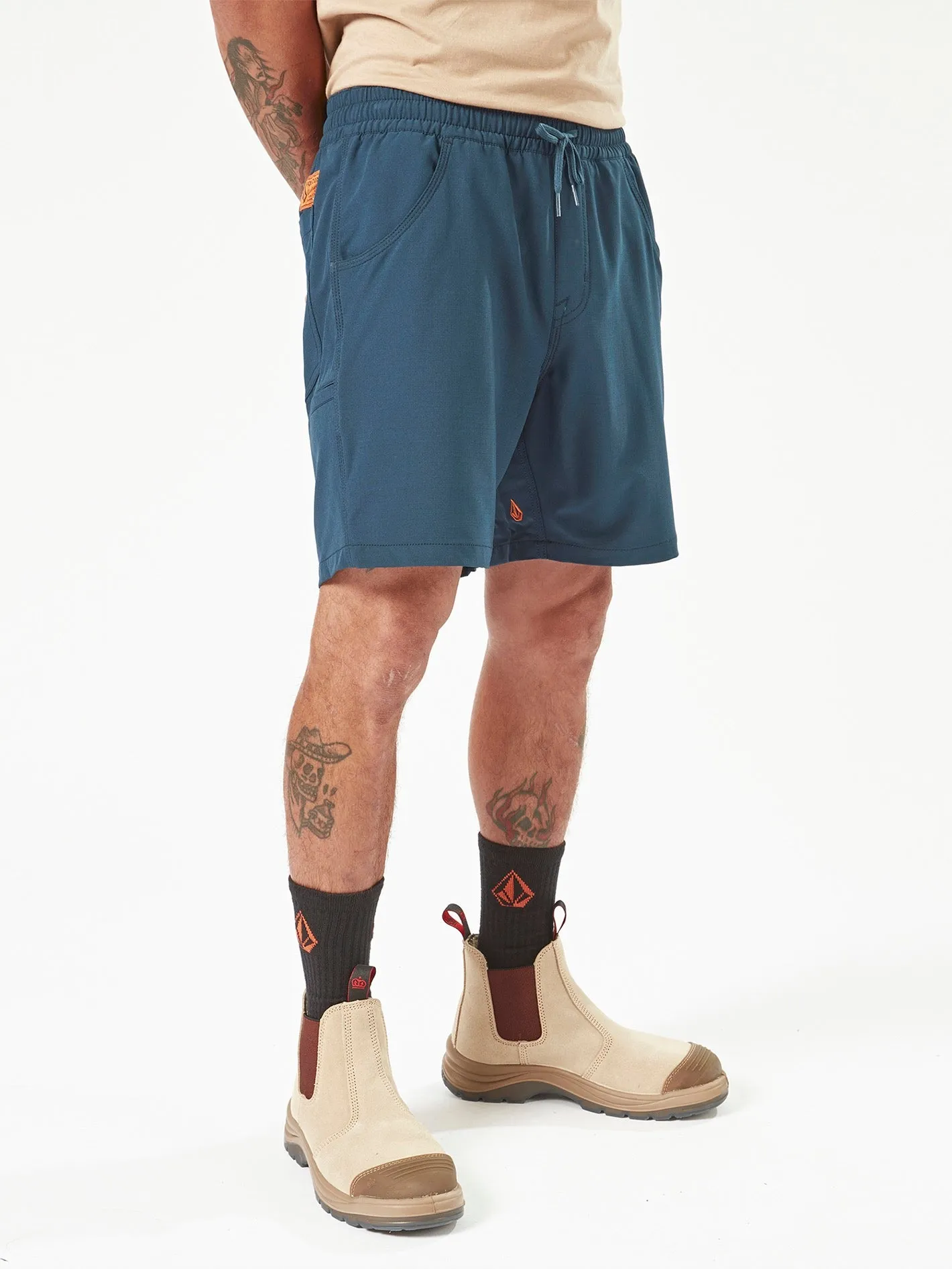 Volcom Workwear Slab Elastic Waist Hybrid Shorts - Navy