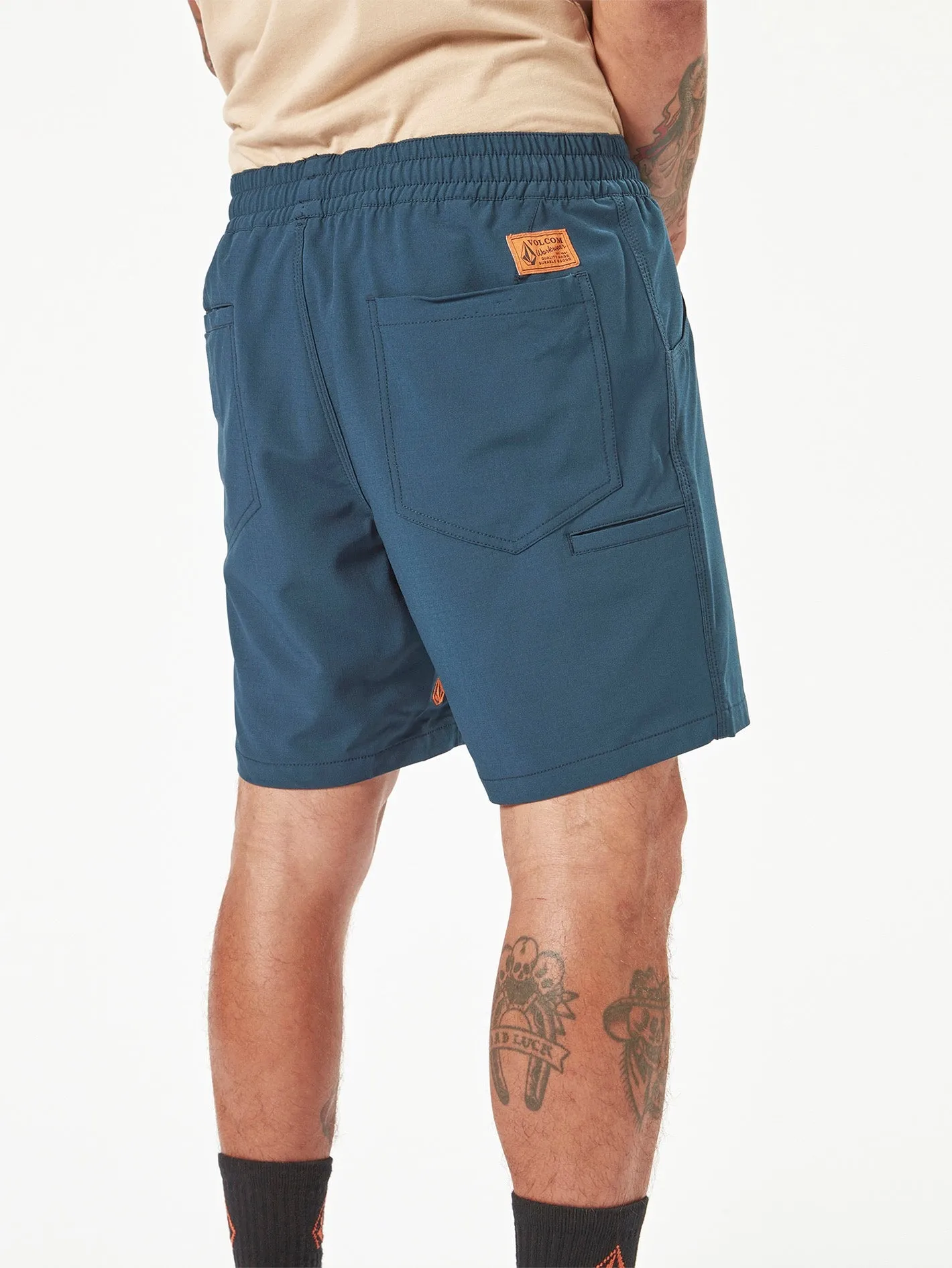 Volcom Workwear Slab Elastic Waist Hybrid Shorts - Navy