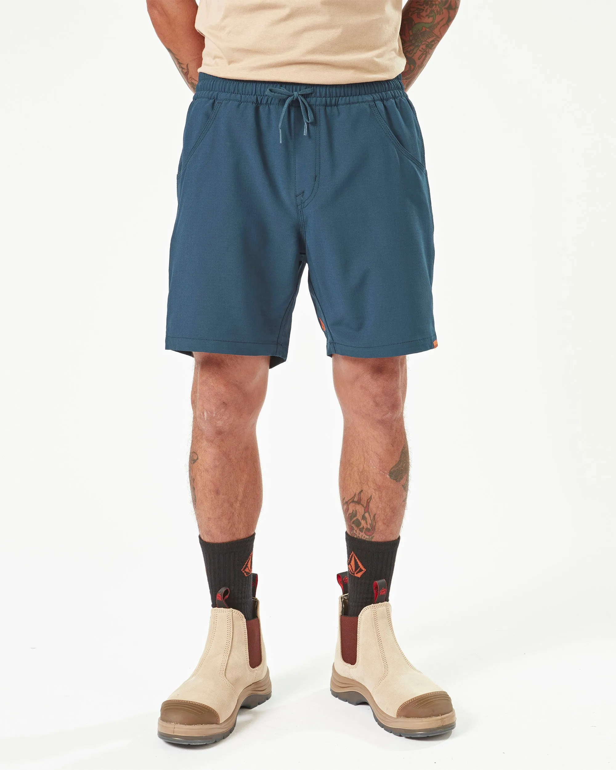 Volcom Workwear Slab Elastic Waist Hybrid Shorts - Navy