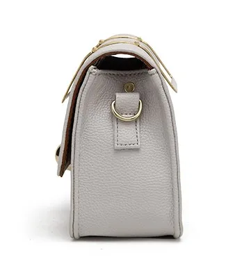 White Gold Ball Metal Snap Box Cross Body Bag Handbag Purse