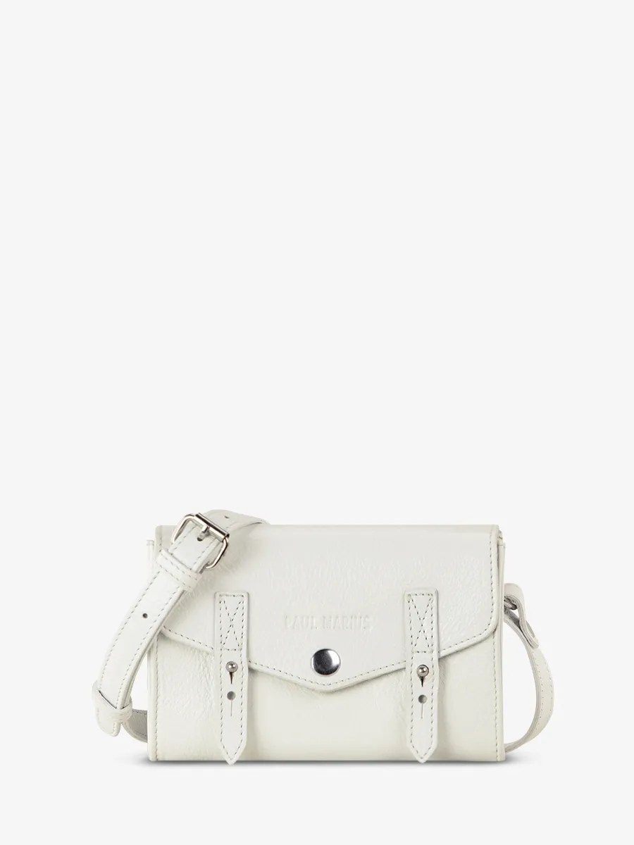 White Leather Cross-body Bag for Women - LeMini Indispensable Vedette | PAUL MARIUS