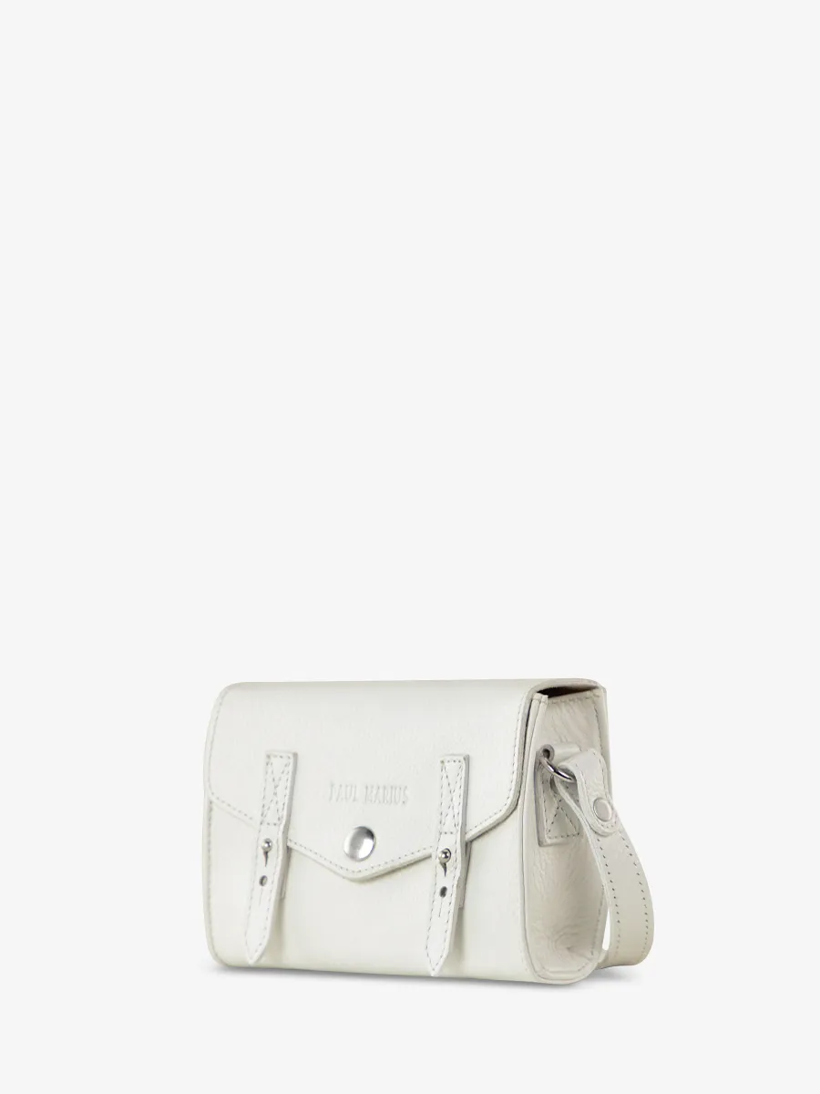 White Leather Cross-body Bag for Women - LeMini Indispensable Vedette | PAUL MARIUS