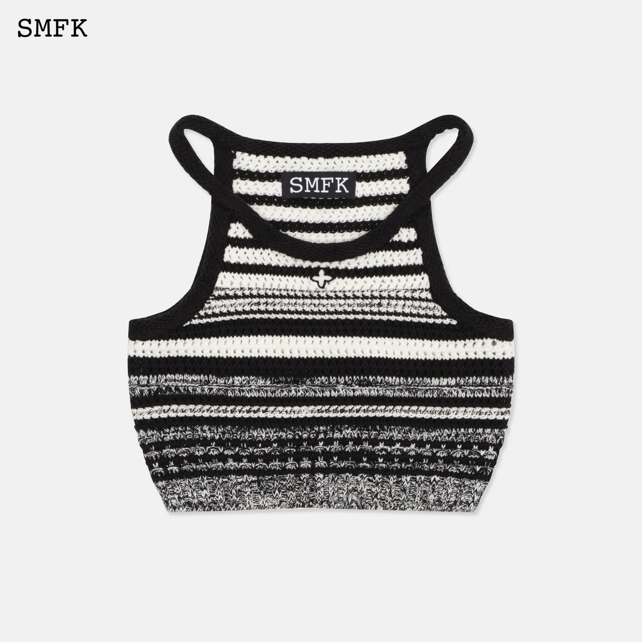 Wilderness Black And White Knitted Vest-