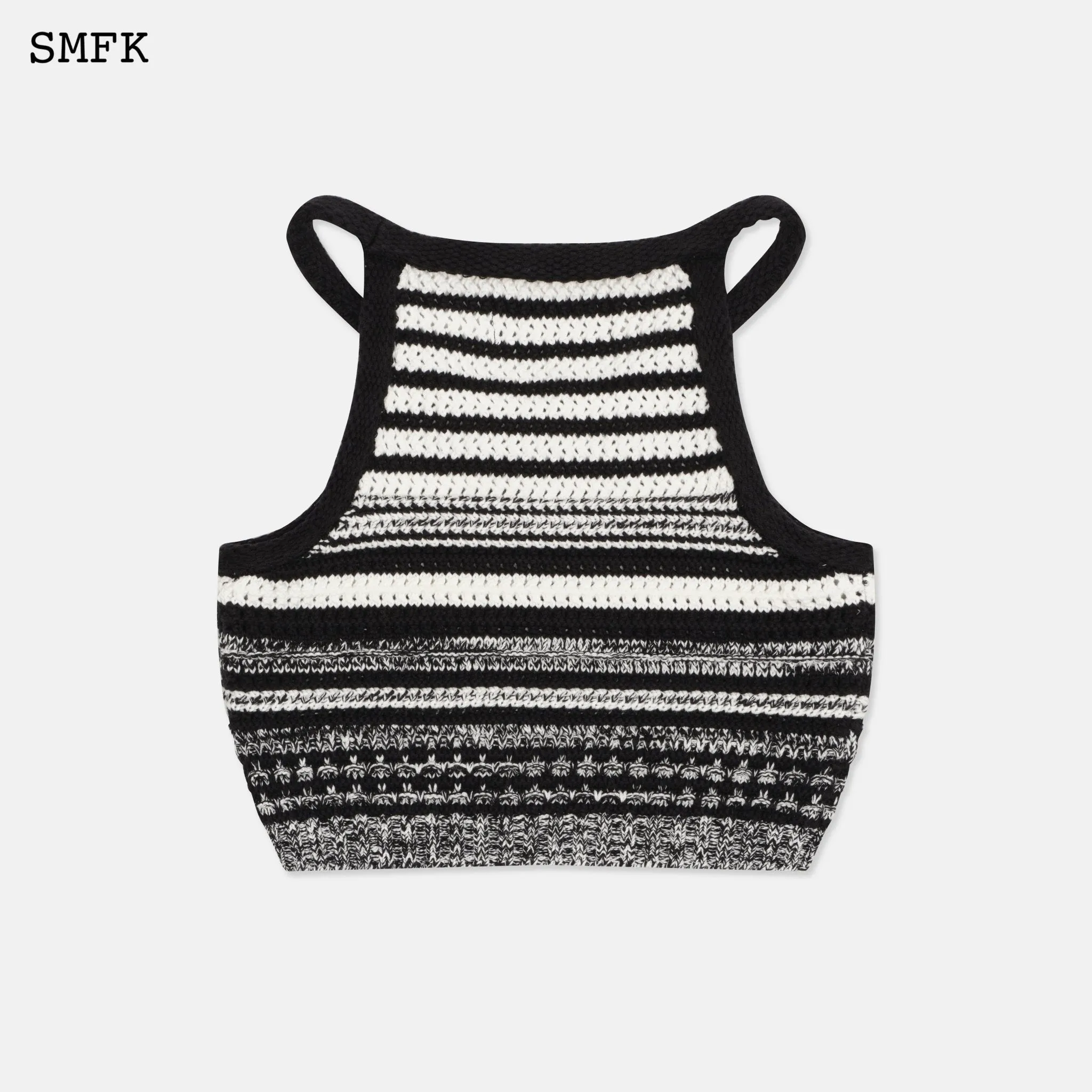 Wilderness Black And White Knitted Vest-