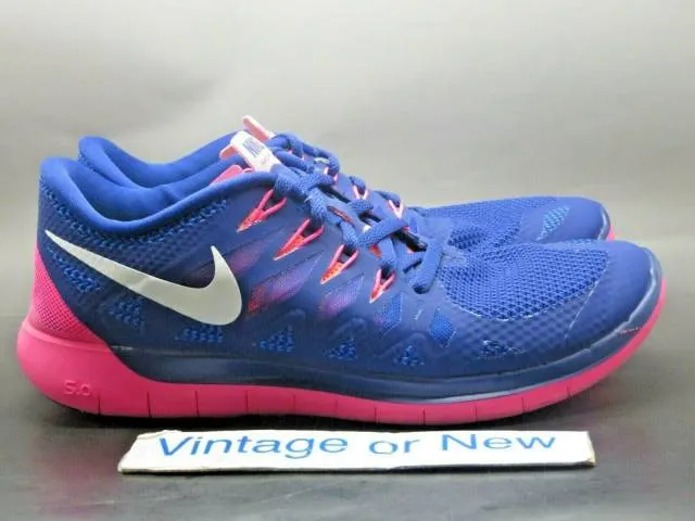 Women's Nike Free 5.0 Deep Royal Blue Hyper Pink Running...