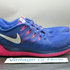 Women's Nike Free 5.0 Deep Royal Blue Hyper Pink Running...