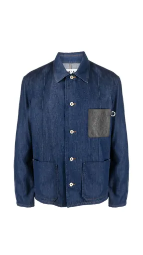 Workwear Jacket in Denim - Navy Blue/Black